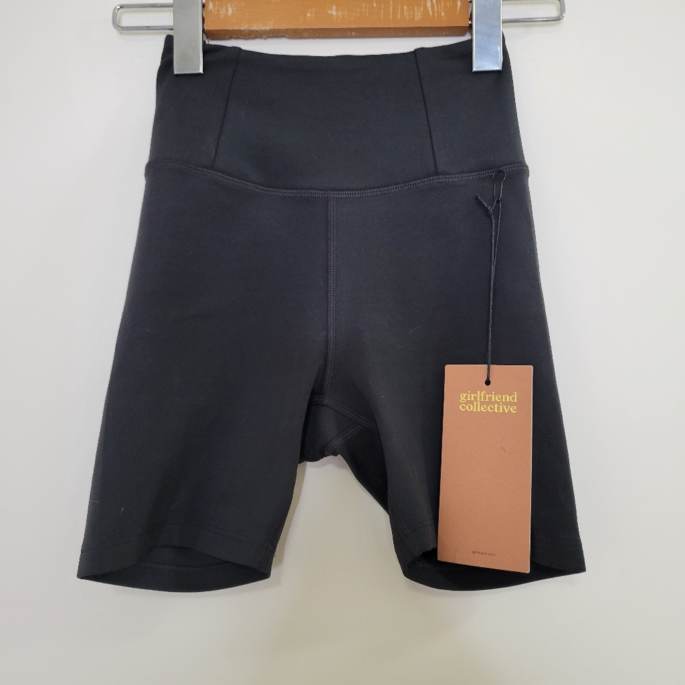 Girlfriend Collective black high rise shorts XXS nwt